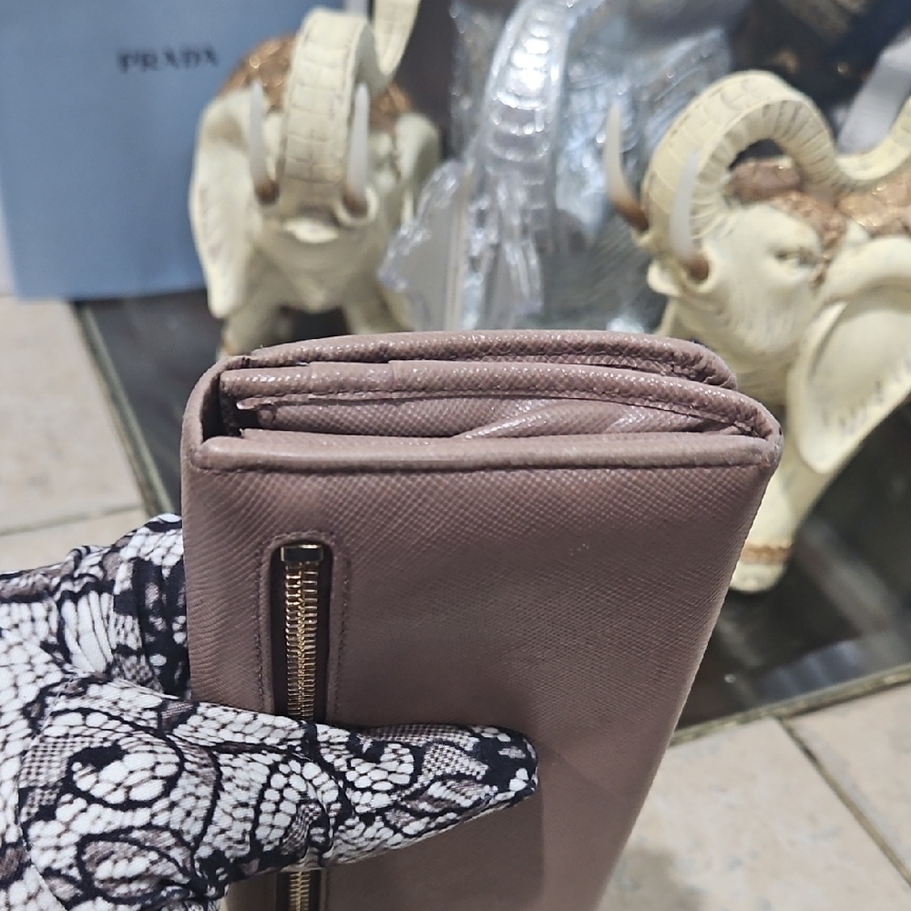 Prada Metallic Dusty Rose Saffiano Continental Wallet - Picture 8 of 16